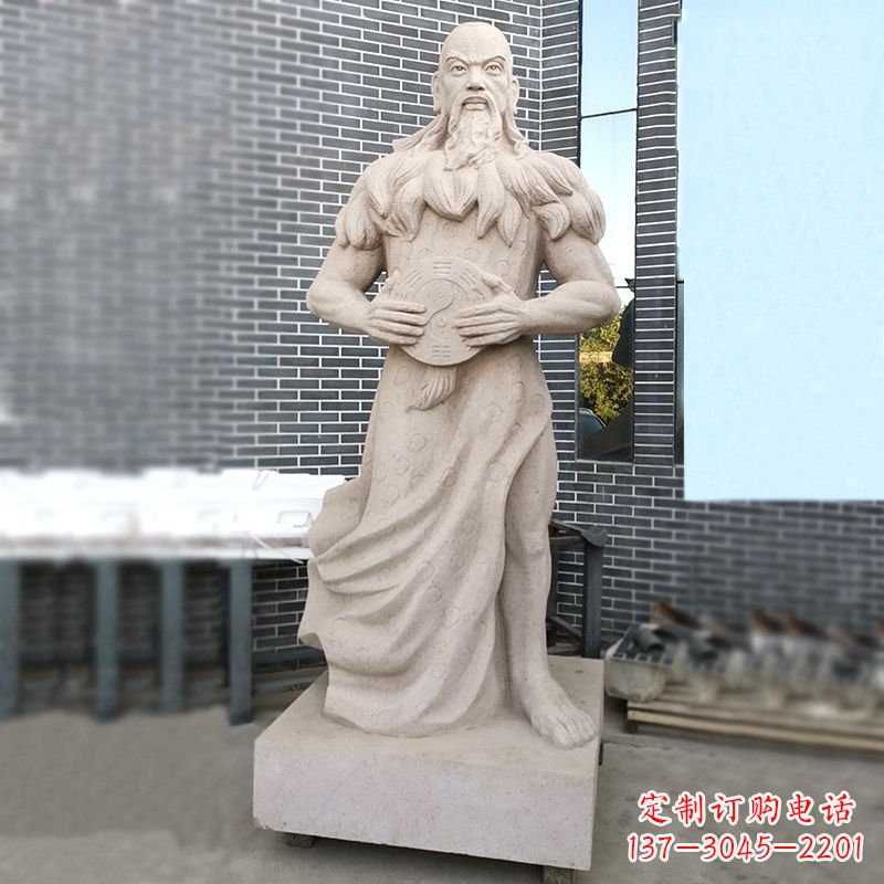 温州手工雕刻伏羲石雕塑像