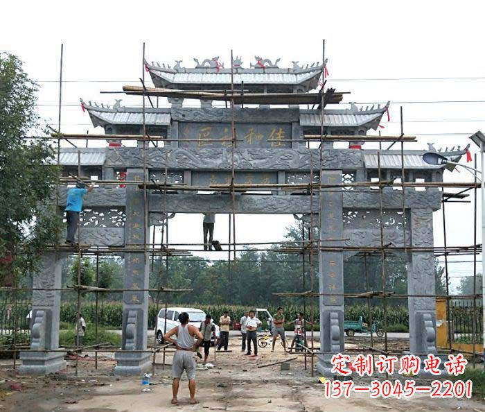 温州三门牌坊石雕-传统工艺制作出行业领先的雕塑
