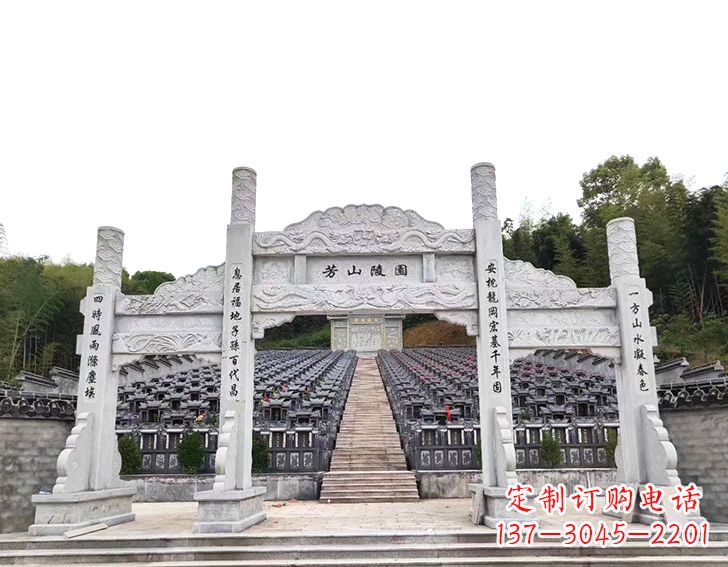 温州精致雕刻的三门石牌坊雕塑