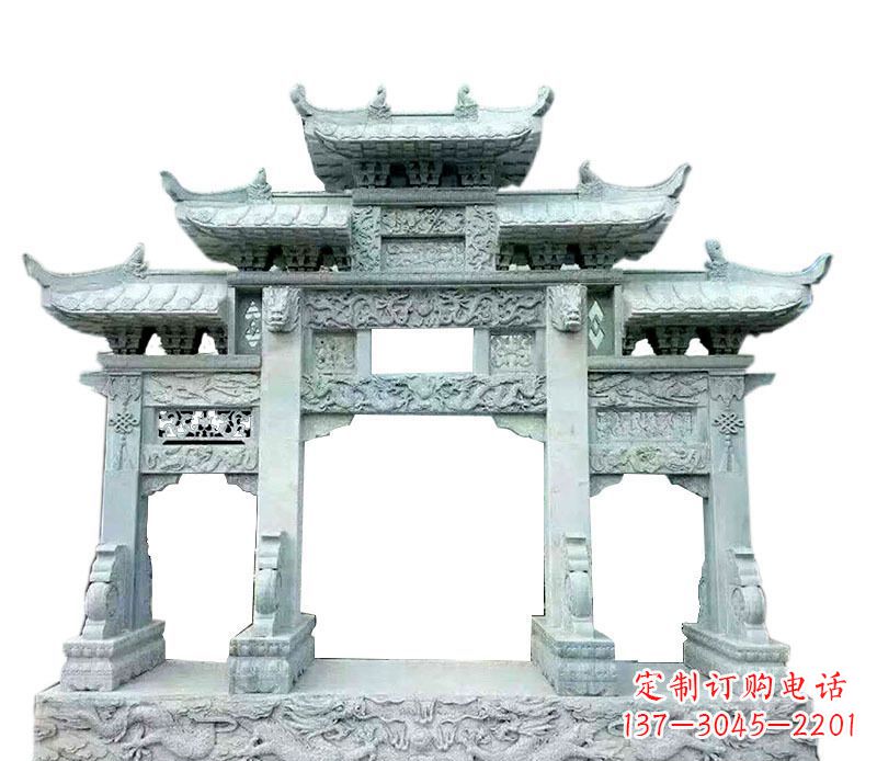 温州中领雕塑仿古牌坊石雕定制