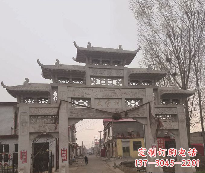 温州精美牌坊石雕,定制精美属于您的雕塑