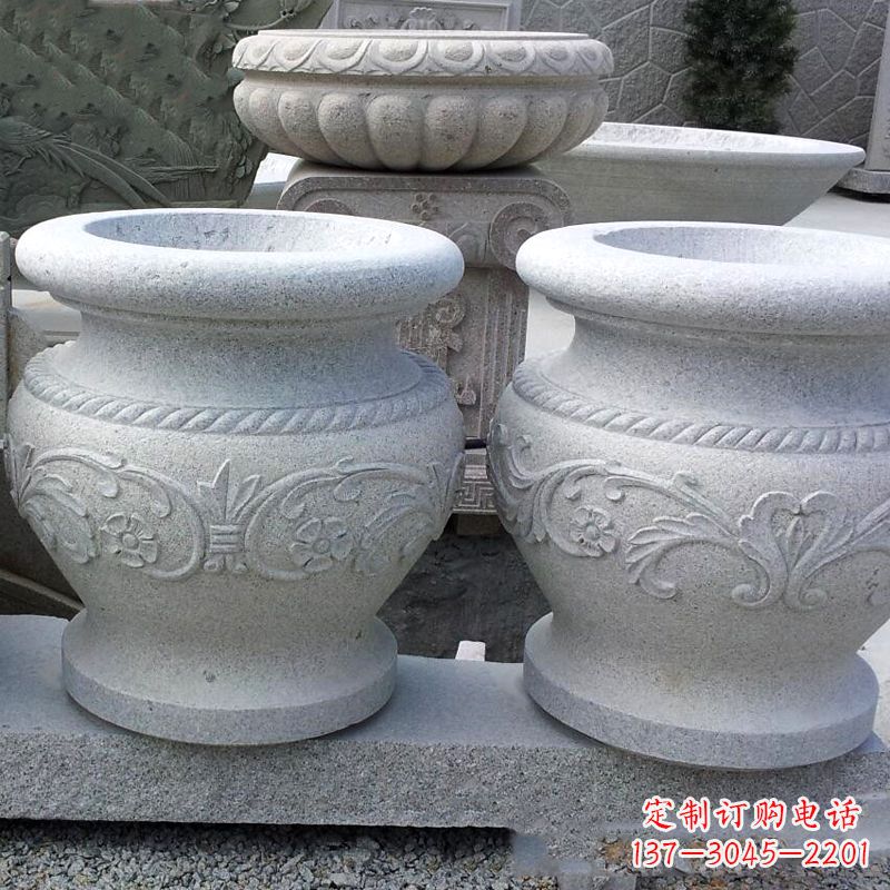 温州砂岩花盆石雕,搭配室内装饰空间
