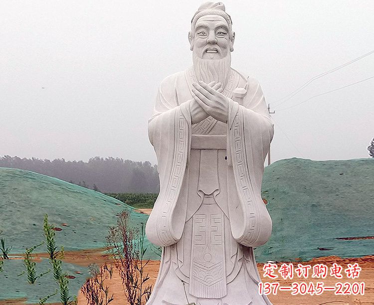 温州中领雕塑:精致雕刻的少海公园孔子雕像