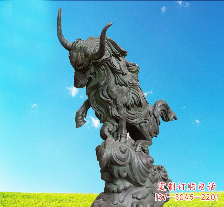温州中领雕塑神牛踏波铜雕