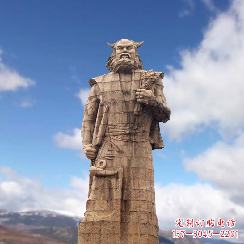 温州精美神农大型石雕像,由中领雕塑定制