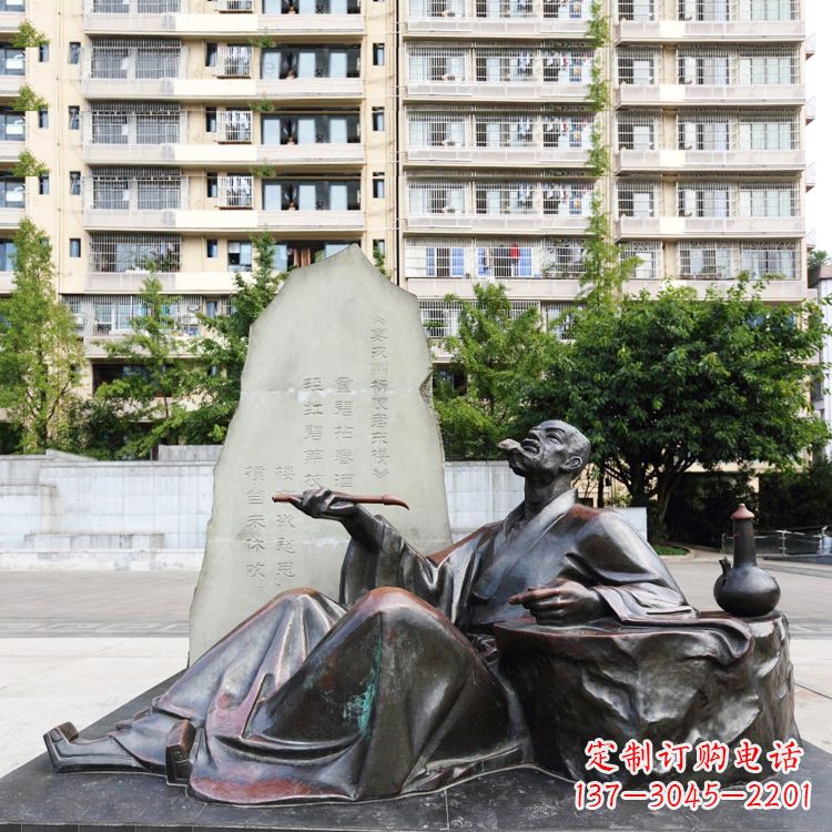 温州尊贵古朴的古代诗人情景雕塑——杜甫雕塑