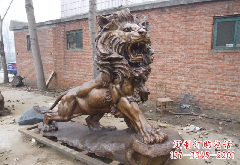 温州高雅华贵的狮子铜雕