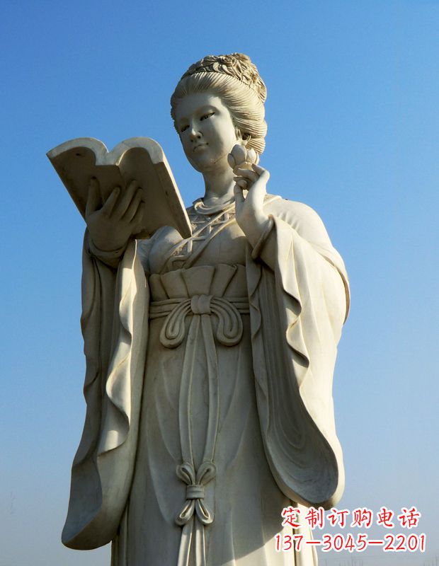 温州十二花神之十一月山茶花王昭君汉白玉美女雕塑