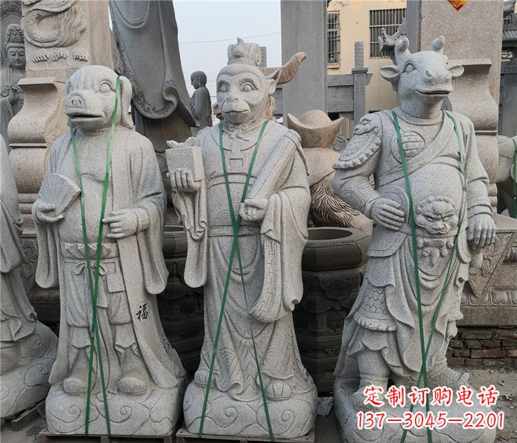 温州十二生肖动物石雕,悦目明快!