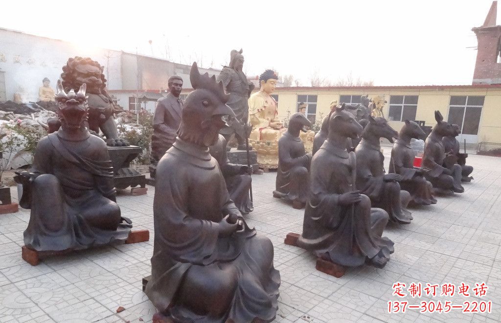 温州定制十二生肖头像铜雕
