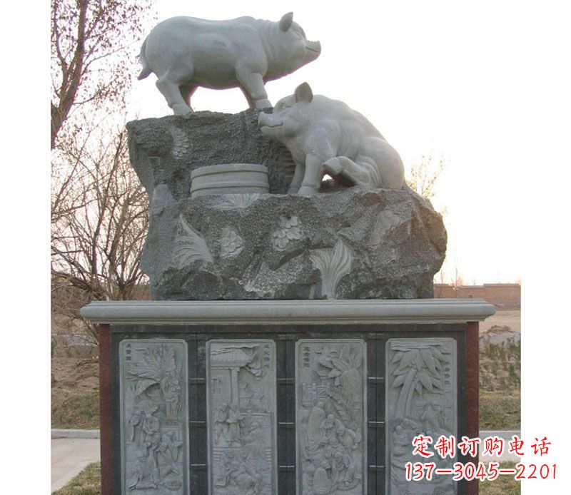 温州十二生肖猪石雕——质地原生态传承千年文化
