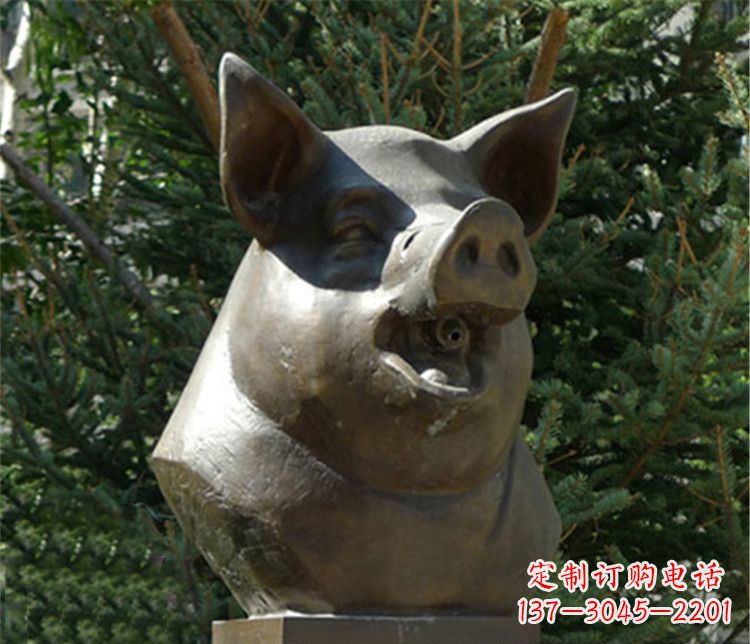 温州十二生肖猪首铜雕,让你敬佩万年历史的艺术精髓