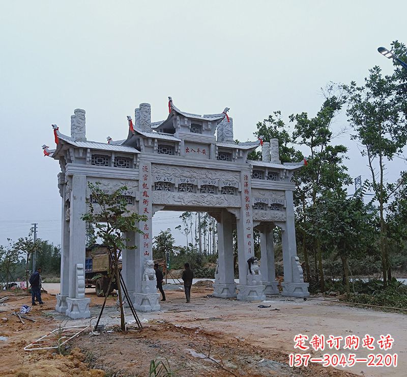 温州领雕塑专业定制仿古牌坊雕塑,拥有多年专业…