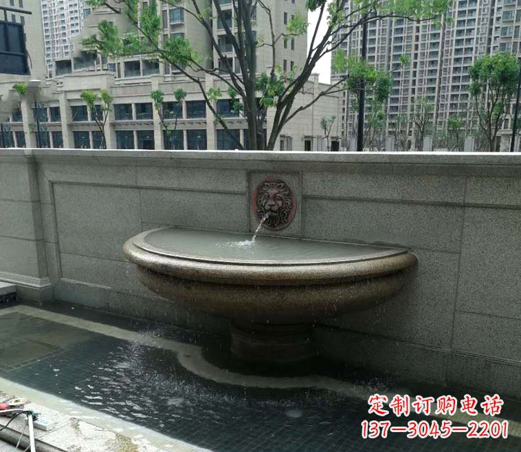 温州石雕半壁喷泉半壁水钵