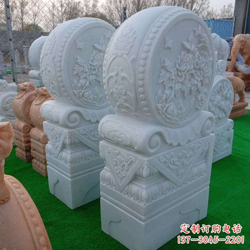 温州石雕方柱门墩雕塑,精美无穷