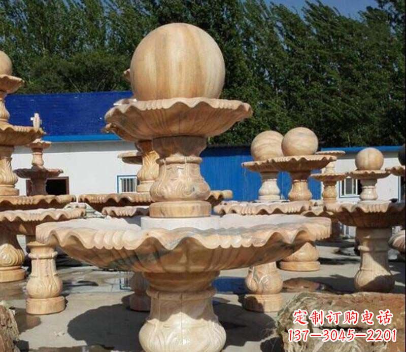 温州中领雕塑:英伦风格的玉石风水球雕塑