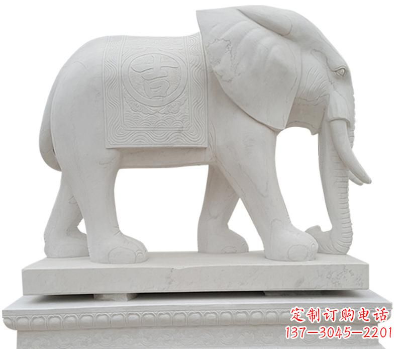 温州石雕公园立式大象雕塑