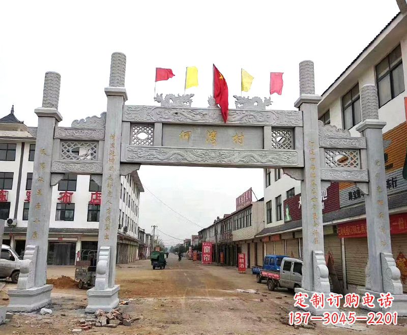 温州中领雕塑:精美石雕牌坊雕塑