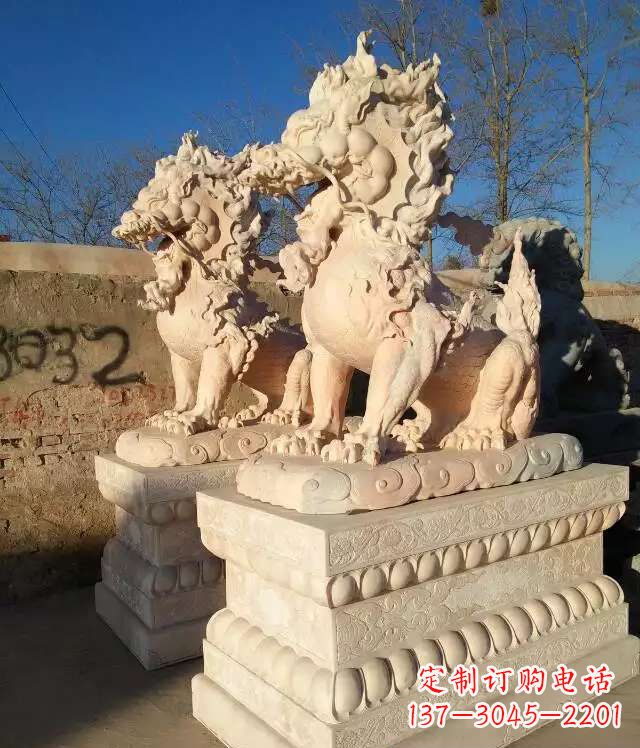 温州完美的石雕-麒麟雕塑