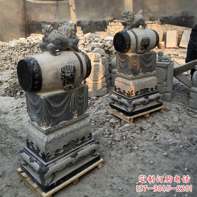 温州定制大象雕塑石雕门墩,传承中国古典文化