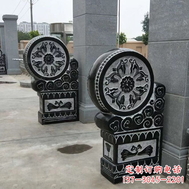 温州中领雕塑自主设计专业制作石雕门墩狮子,专…