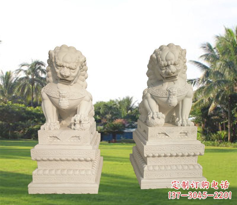 温州狮子雕塑增添华贵气息
