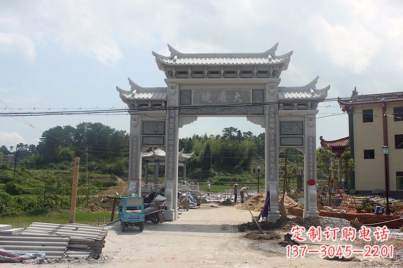 温州中领雕塑:牌坊浮雕墙仿古雕塑工艺