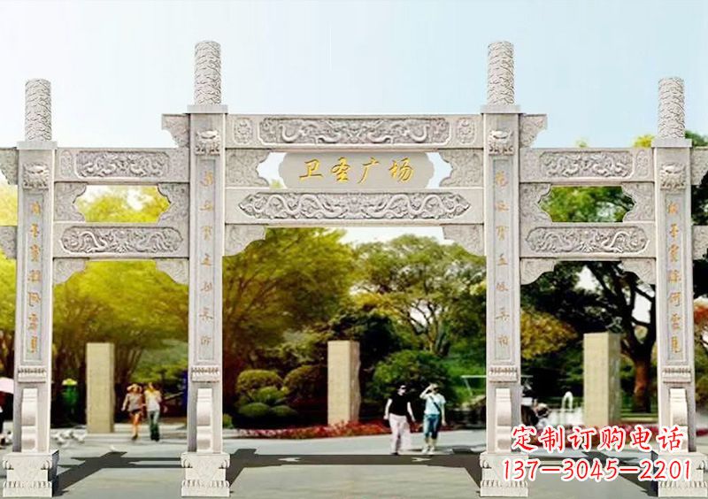 温州石雕牌坊雕塑,尊贵而独特