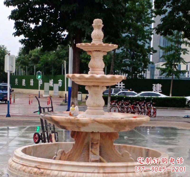 温州石雕喷泉钵,非凡水景体验