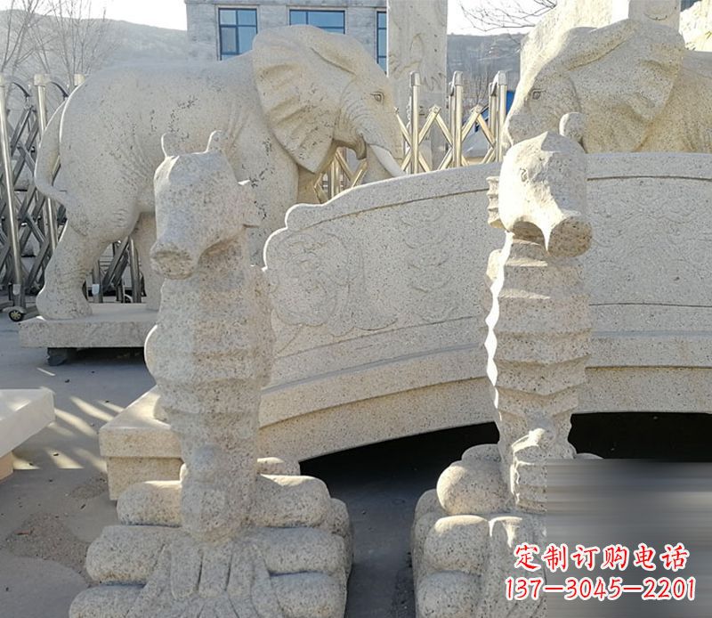 温州中领雕塑海马石雕静谧可爱