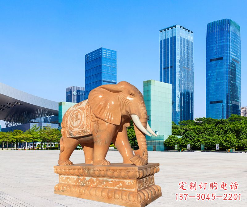 温州大象雕塑,现代大象喷水雕塑,营造雅致优雅氛围