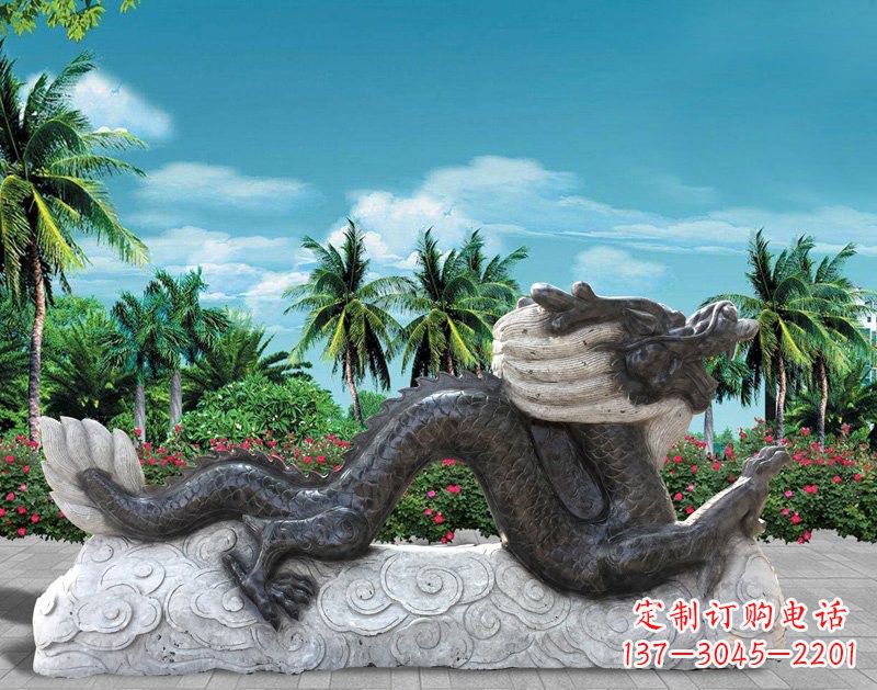 温州中领雕塑:精美石刻喷水龙雕塑