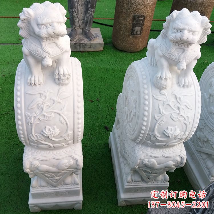 温州石雕青石貔貅门墩雕塑