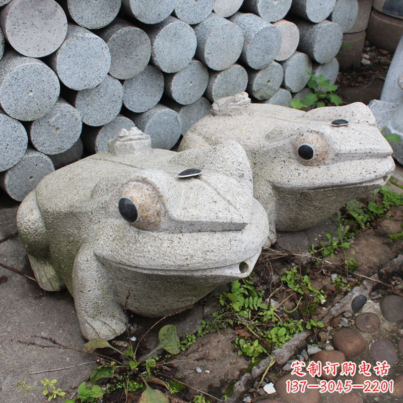 温州石雕青蛙喷水雕塑