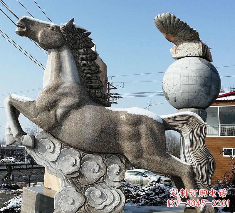 温州石雕祥云奔马
