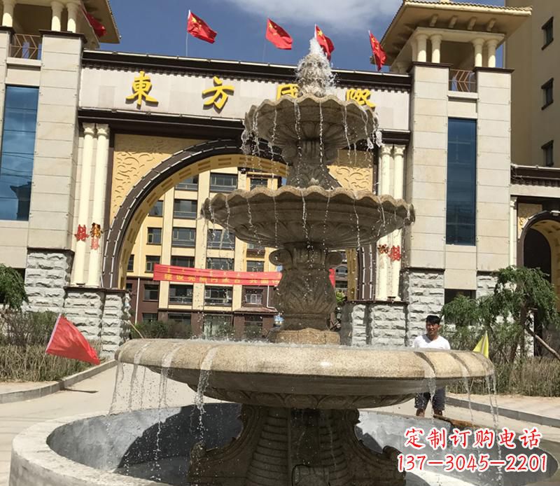 温州石雕小区大型喷泉雕塑