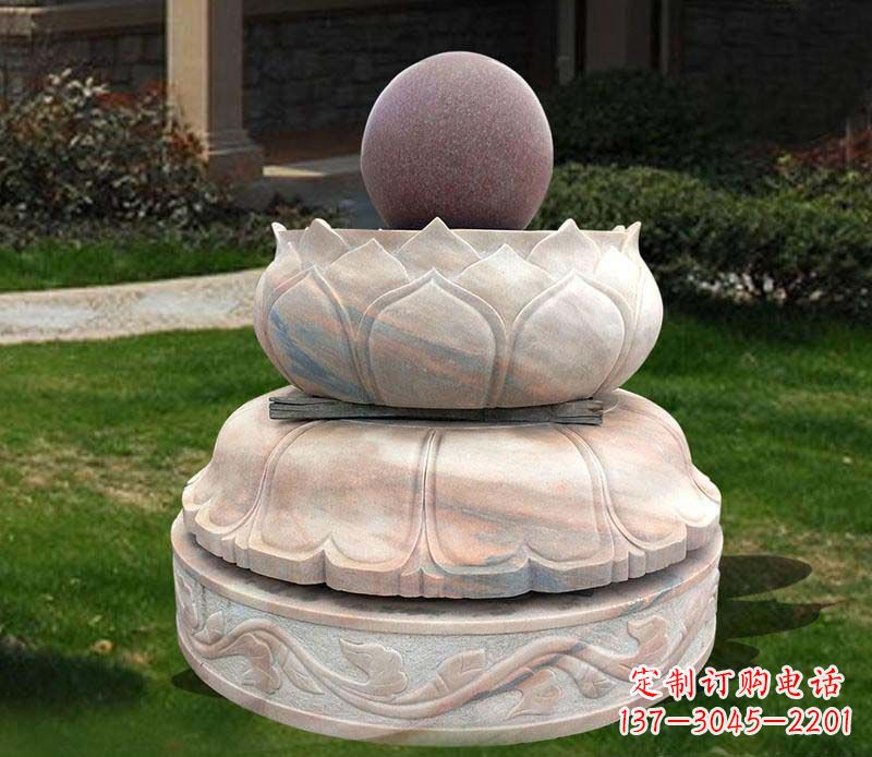 温州石雕小区风水球雕塑