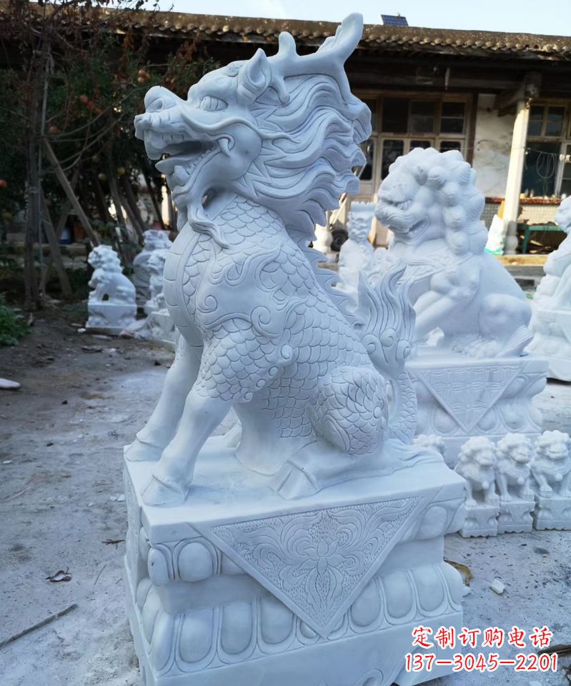 温州石雕镇宅麒麟动物雕塑