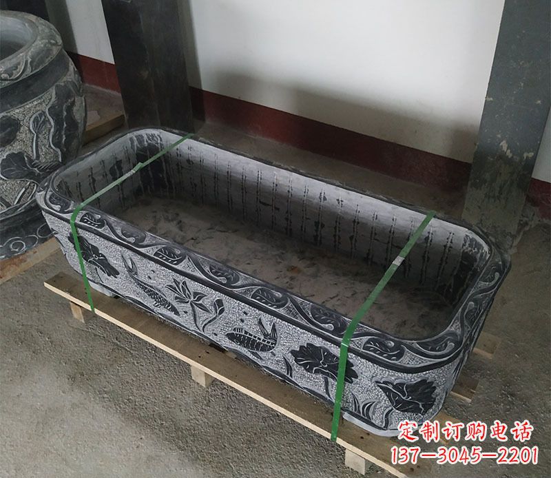 温州石浮雕鱼缸仿古鱼缸石雕