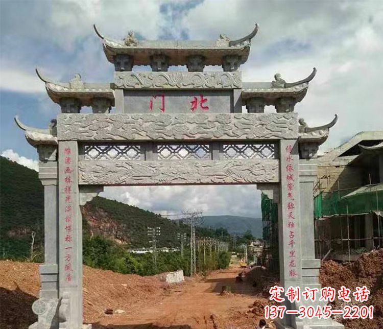 温州石牌坊单门牌坊石雕