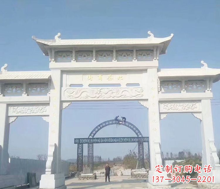 温州石牌坊三门牌坊石雕 (4)