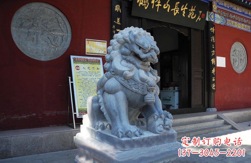 温州石狮子寺庙门口石雕