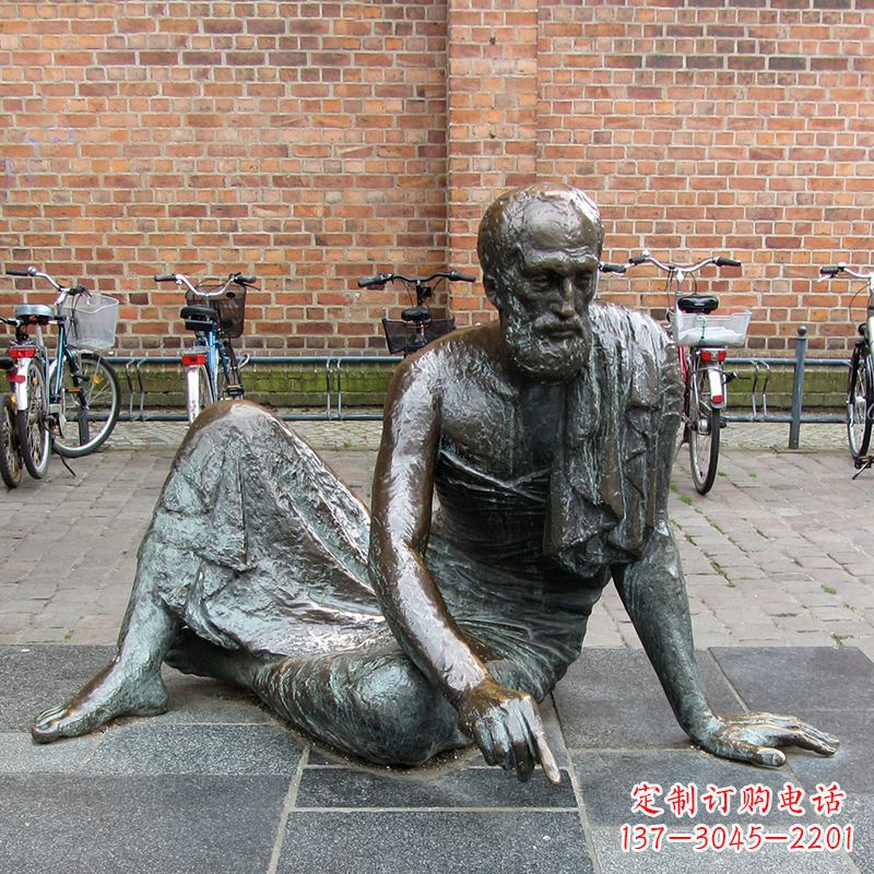 温州世界名人古希腊著名物理学家阿基米德铜雕塑像广场人物雕塑