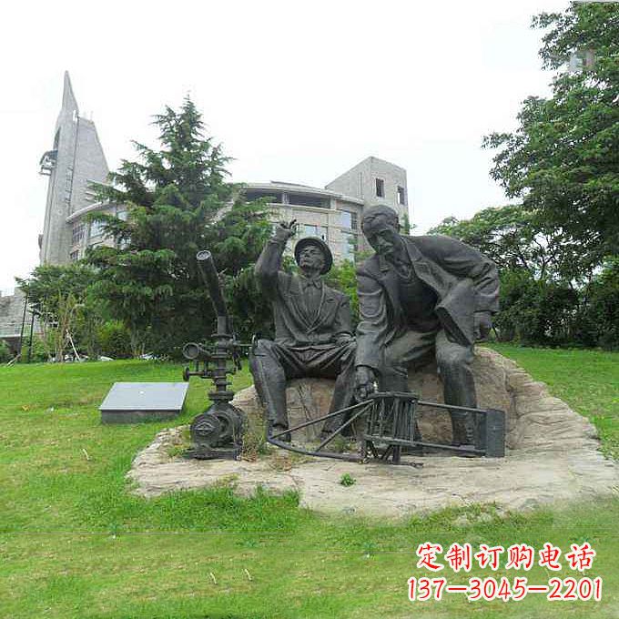 温州世界名人美国著名发明家莱特兄弟公园名人雕塑