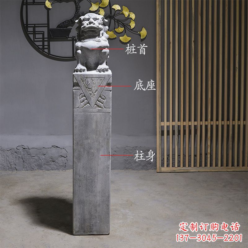 温州拴马桩石雕仿古石狮子