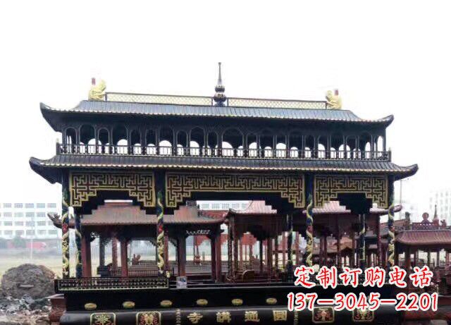 温州双层方形铜香炉