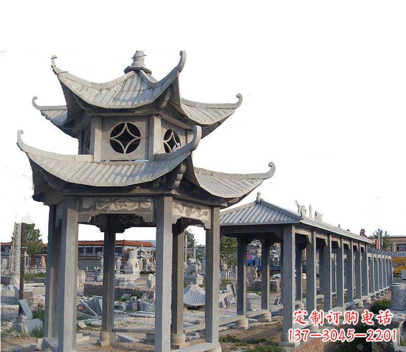 温州双层仿古凉亭石雕