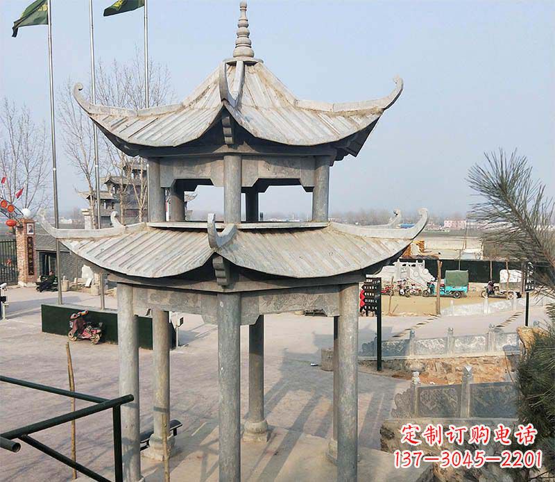 温州双层户外凉亭石雕