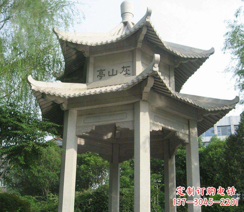 温州双层石凉亭石雕