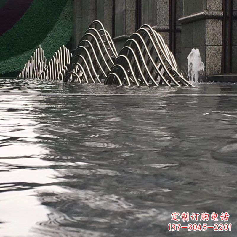 温州水池水景假山不锈钢